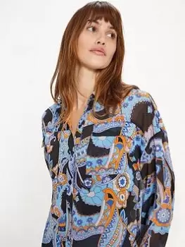 Image of Oasis Paisley Chiffon Shirt - Multi, Size 10, Women