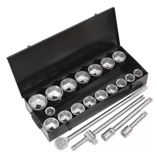 image of Genuine SEALEY S0768 Socket Set 21pc 1Sq Drive 6pt WallDrive&#174; Metric