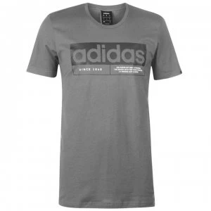 image of adidas New Box Linear Mens T-Shirt - Grey5/Blk/Wht