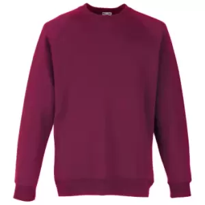 Image of Fruit Of The Loom Childrens Unisex Raglan Sleeve Sweatshirt (12-13) (Burgundy)