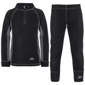 Image of Trespass Childrens/Kids Bubbles Fleece Top And Bottom Base Layers (5-6 Years) (Black)