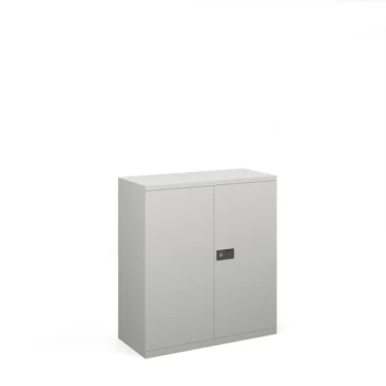 Image of Steel contract cupboard with 1 shelf 1000mm high - goose grey