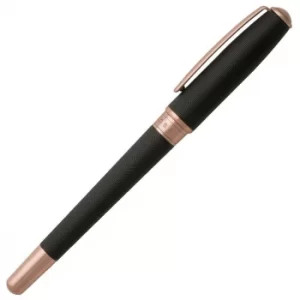 Image of BOSS Essential Rose Gold Plated Black Rollerball Pen