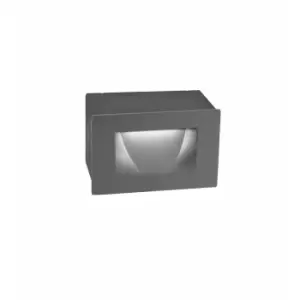 image of Netlighting Merano Fishers Outdoor Recessed Wall Lamp Dark Grey Aluminium LED 3W