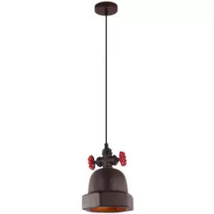 Image of Netlighting Cappo Industrial, Retro 1 Light Dome Pendant Ceiling Light, E27