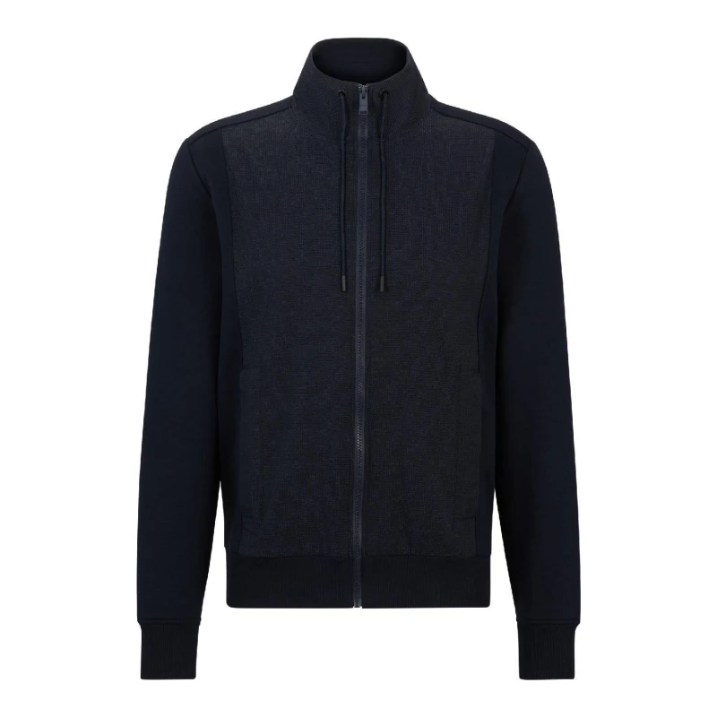 Image of Boss P-Shepherd 60 Full-Zip Sweatshirt Dark Blue male L