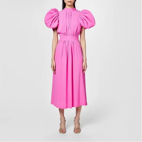 Image of ROTATE Noon Midi Dress - Pink 6