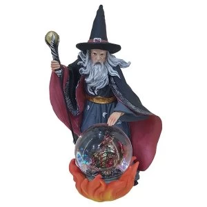 Image of Spirit of the Sorcerer - Fire Dragon Wizard Snow Globe