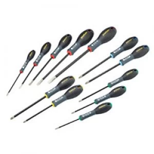 image of Stanley 062065 Diamond Tip Screwdriver SL/PH/PZ/TX 12 Piece Set