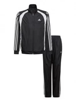 Image of adidas Junior Boys Woven Tracksuit - Black, Size 11-12 Years