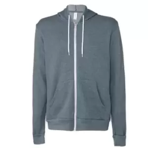 Canvas Unixex Zip-up Polycotton Fleece Hooded Sweatshirt / Hoodie (XS) (Slate Heather)