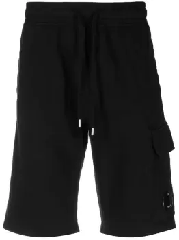 image of C.P COMPANY Lens-detail Cotton Shorts Black