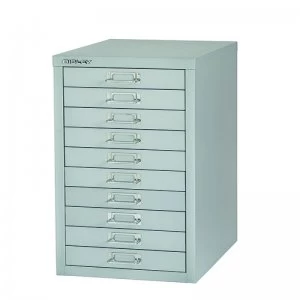 Image of Bisley Non-Locking Multi-Drawer Cabinet 10 Drawer Grey