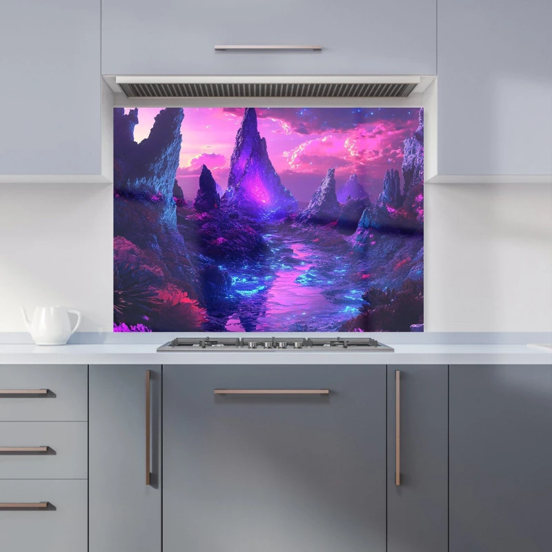Image of Designer Kitchen Splashbacks Elena Sable: 00042 Kitchen Splashback Size: 600mm x 750mm Multicolor Unisex 600mm x 750mm