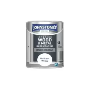 Image of Johnstone's Interior Hardwearing Undercoat Brilliant White 750ml - Brilliant White
