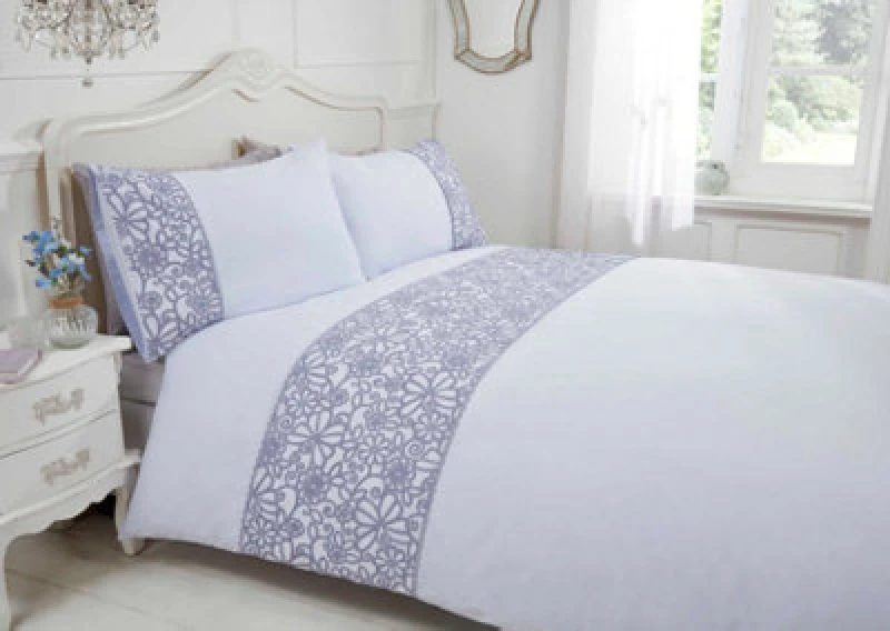 Image of Rapport Home Butterfly Polycotton Duvet Cover Set With Pillowcase in Grey Size: Double Grey Unisex Double