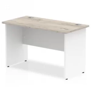 Image of Impulse Panel End 1200/600 Rectangle Desk Grey Oak Top White Panels