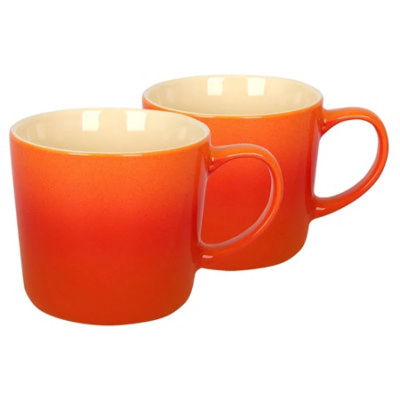 Image of Argon Tableware New Bone China Ombre Mugs - 330Ml - Orange - Pack Of 2