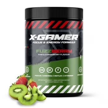 image of X-Gamer X-Tubz Fuzzberry (Kiwi & Strawberry Flavoured) Energy Formula - 600g