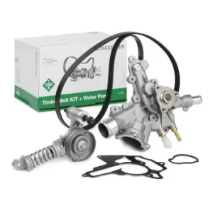 Image of INA Water Pump + V-Ribbed Belt Kit with water pump 529 0297 31 OPEL,VAUXHALL,Corsa D Schragheck (S07),Corsa C Schragheck (X01),Meriva A (X03)