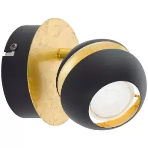 Image of Netlighting Nocito 1 Light Wall Spotlight Matt Black, Gold, GU10