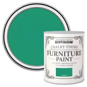 image of Rust-Oleum Emerald Flat Matt Furniture Paint 125 Ml