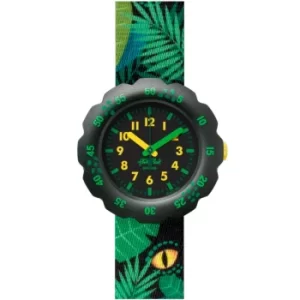 Image of Flik Flak Eye See U Quartz Black Dial Black Textile Strap Childrens Watch FPSP049