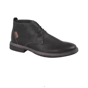 Image of Goor Mens 3 Eye Synthetic Nubuck Desert Boots (11 UK) (Black)