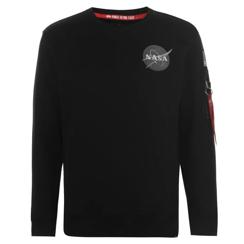 Image of Alpha Industries Space Shuttle Sweater Black male 2XL
