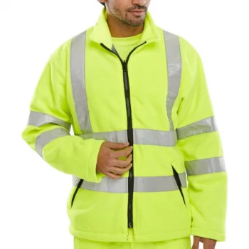 image of High Vis Fleece Jacket 2XL Polyester with Zip Fastening Yellow