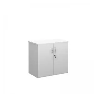 Image of Duo double door cupboard 740mm high with 1 shelf - white