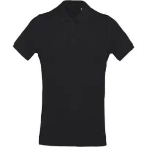 image of Kariban Mens Organic Pique Polo Shirt (S) (French Navy Heather)