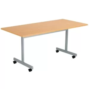 Image of One Eighty Tilting Table 1600 X 700 Silver Legs Beech Rectangular Top
