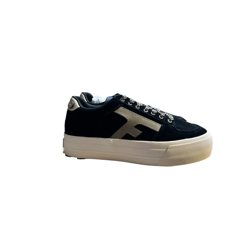 Image of Faguo Womens suede and recycled cotton sneakers Faguo Walnut Noir Female 36