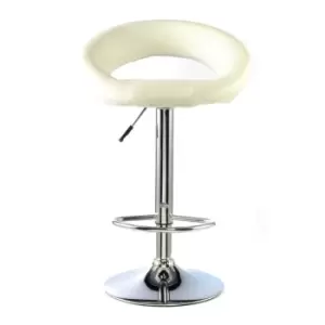 image of Heartlands Furniture Murry Adjustable Height Bar Stool Chrome and White