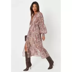 Missguided Paisley Print Wrap Dress - Multi