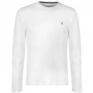 Image of Original Penguin Original Long Sleeve Crew T Shirt - White