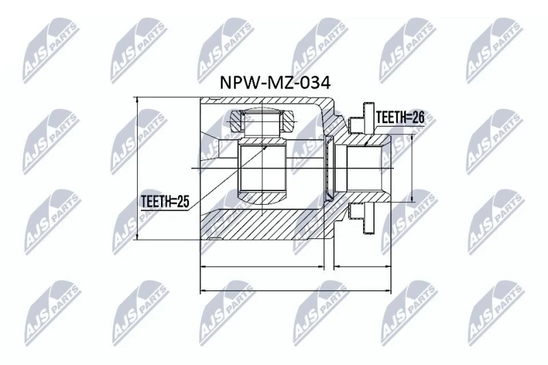 Image of NTY CV joint kit NTY NPW-MZ-034