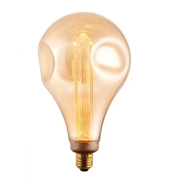 Image of Accessory Tinted Amber Glass & Brass Plate Bulb IP20 - E27