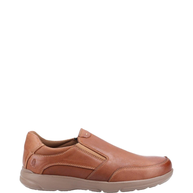 Image of Hush Puppies Mens Aaron Slip On Leather Loafer Shoes UK Size 11 (EU 45) BROWN HUS310-BRNBRN-11