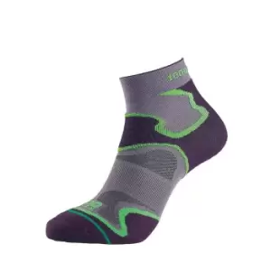 image of 1000 Mile Fusion Sock Mens (grey/Black/Green, Medium)