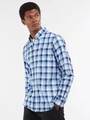 Image of Barbour Wardlow Checked Long Sleeve Shirt, Blue Size XL Men