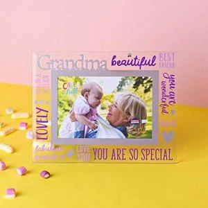 Image of 6" x 4" Cheerful Glass Photo Frame - Grandma