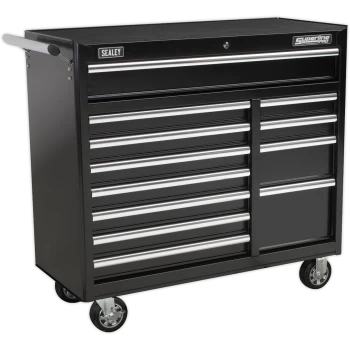 image of Sealey Superline Pro 12 Drawer Heavy Duty Roller Cabinet Black