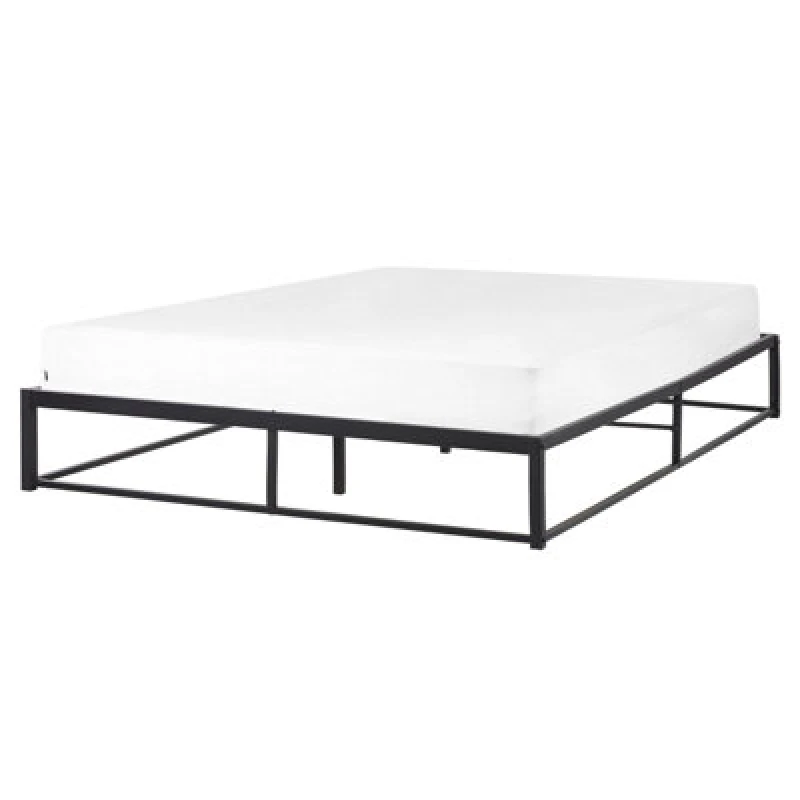 Image of Beliani Bed Metal Viry 160 X 200 Cm (Eu King Size) Black