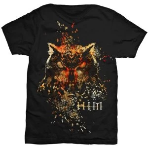 Image of HIM - Owl Colour Unisex Large T-Shirt - Black