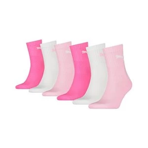 Image of Puma Short Crew Unisex Socks Pack of 3 , Unisex, pink lady
