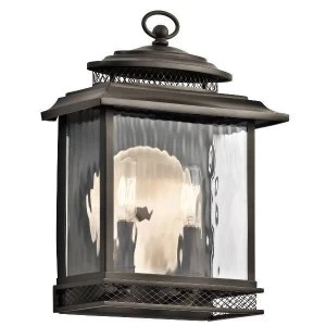 Image of 2 Light Outdoor Medium Wall Lantern Light Olde Bronze, E14