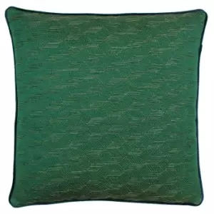 Image of Riva Paoletti Highbury Cushion Cover (50x50cm) (Emerald/Gold)