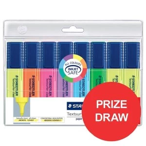 image of Staedtler Textsurfer Classic 364 2.5 4.7mm Highlighter Pens Assorted Colours 1 x Pack of 6 with 2 FREE Assorted Highlighter